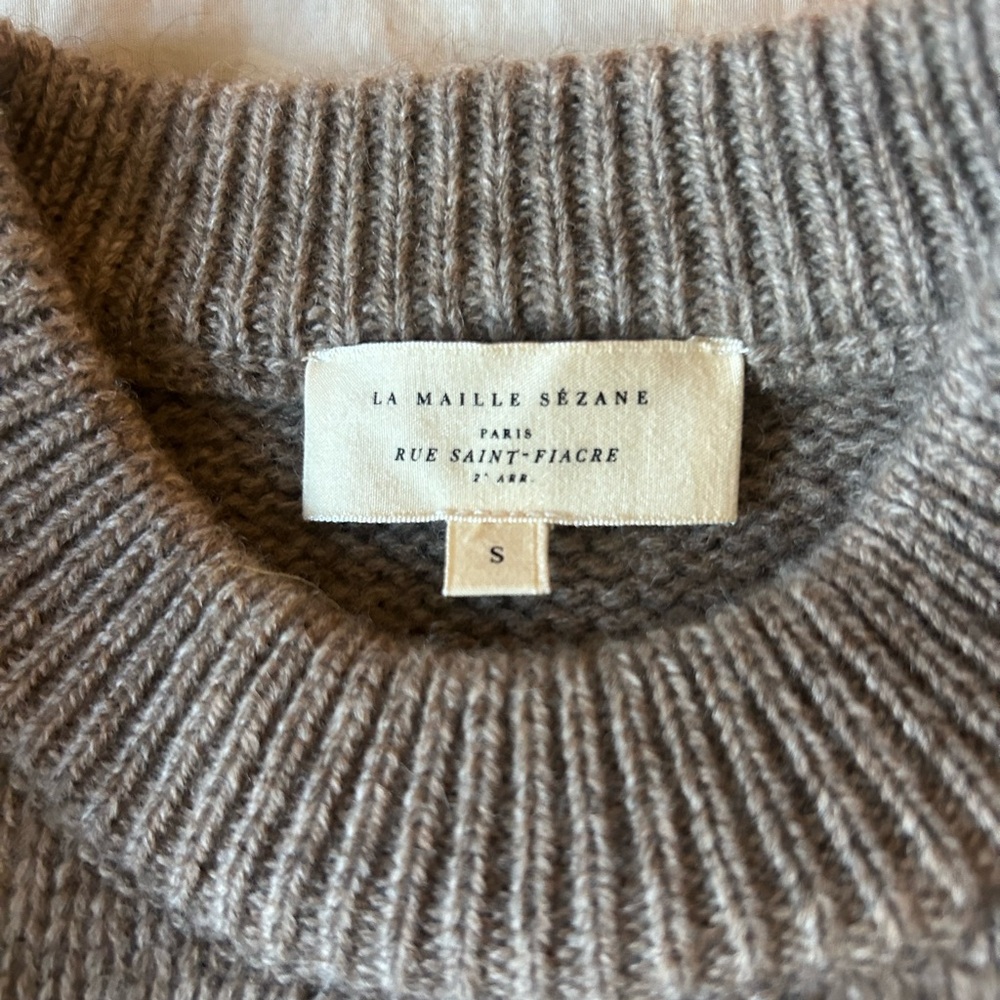 NWOT Sezane Taupe Sweater with Button Details - Picture 8 of 11